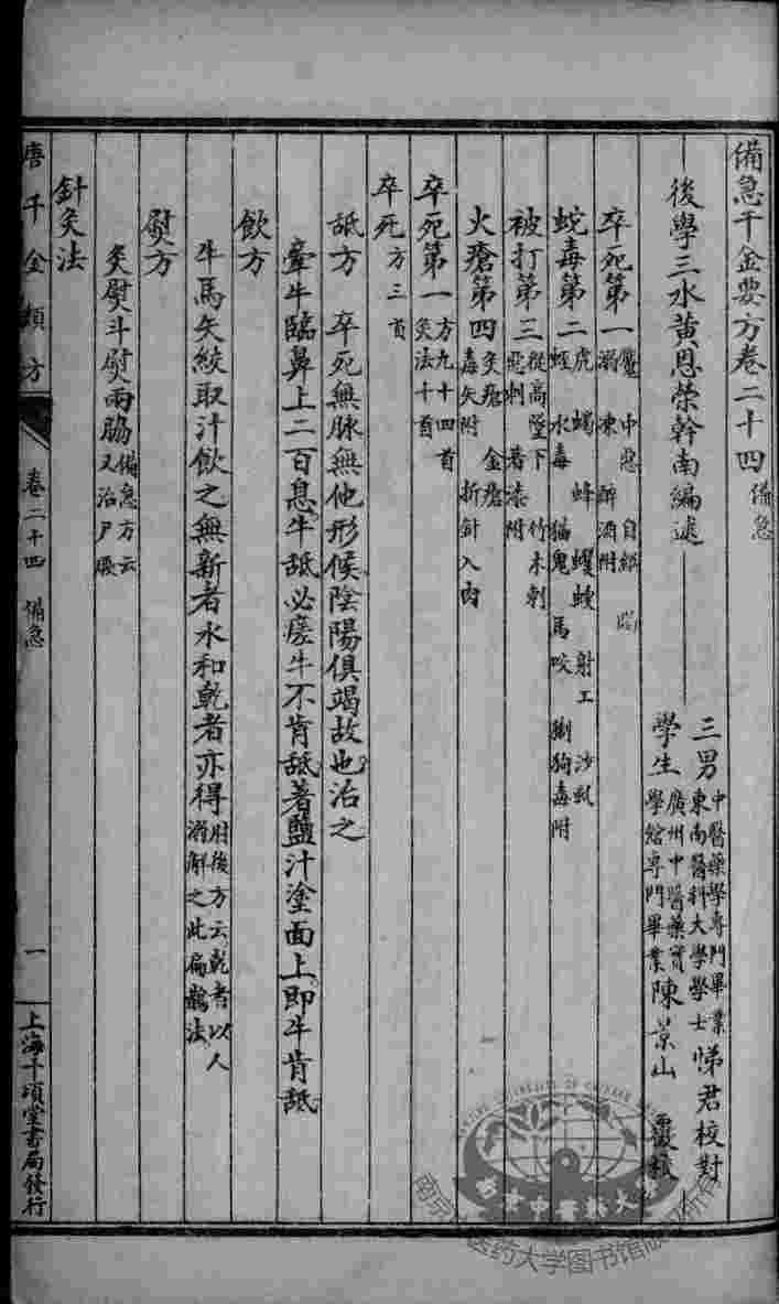 唐千金类方  卷24